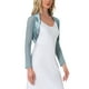thumbnail image 4 of Inspire Chic Chaquetas de Satén para Mujeres para Vestido de Noche Cárdigan de Malla Abierto Elegante Bolero de Boda XL Azul Lago, 4 of 6