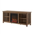 thumbnail image 4 of 58" Mission Fireplace Wood Console - Rustic Oak, 4 of 5
