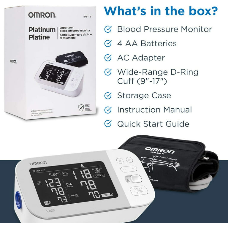  OMRON Gold Blood Pressure Monitor, Premium Upper Arm Cuff,  Digital Bluetooth Machine, Stores Up To 120 Readings for Two Users (60  readings each) : Health & Household