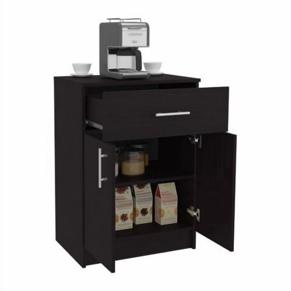 Xukmct Storage Cabinet with 1 Drawer and Inner Shelves, 2 Doors Pantry Cabinet for Dining Room, Kitchen, Black