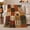 Autumn Village Quilt, variant on Warm Autumn Patchwork with Botanical Sprigs and Plaid, Rustic Modern Style for Fall Lovers, Earth Tone Motif and Thanksgiving Gift, Cozy Flannel Blanket for Bedroom and Reading Nook, Home Decor
