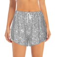 thumbnail image 2 of Balery GlitterSilver Pantalones cortos deportivos para mujer con forro y dos bolsillos, elásticos, para entrenamiento, gimnasio, yoga-X-Large, 2 of 7