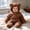 Brown, variant on Xdegoge Fluffy Baby Snowsuit Full Zip Up Thick Fleece Winter Hooded Footed Jumpsuit Outerwear for Infant Boys Girls Outwear Hoodie Romper