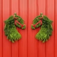 thumbnail image 2 of Christmas Wreath Xmas Rooster Chicken Wreath Green Rooster Wreath for Front Door Christmas Farmhouse Garden Decorations, 2 of 5