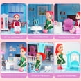 thumbnail image 4 of JoyStone Dollhouse with Colorful Light, Pretend Play 14 Rooms DIY Playhouse, Kids Doll House with 2 Dolls, Creative Gift for Girls, Blue, 4 of 11