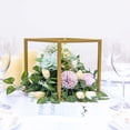 thumbnail image 2 of Efavormart 2 Pack 8" Square Gold Wedding Flower Stand Metal Column Stand Geometric Cube Vase, 2 of 10