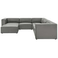 thumbnail image 3 of Sectional Sofa Set, Faux Vegan Leather, Grey Gray, Modern Contemporary Urban Design, Living Lounge Room Hotel Lobby Hospitality, 3 of 10