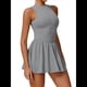thumbnail image 3 of Vestido de Golf y Tenis para Mujer con Sujetador Incorporado, Pantalones Cortos con Cremallera, Corte Entallado, Falda Deportiva con Bolsillos Gris XL, 3 of 10