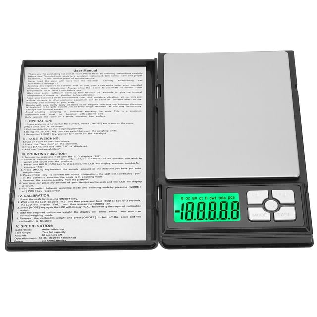 Báscula digital de bolsillo Ticfox BDS 1108‑1 para pesar joyas de oro 300 g/0,01 g
