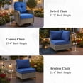 thumbnail image 6 of Ovios 8 Pieces Patio Furniture Outdoor Conversation Set Rattan Wicker Outside Sectional Sofa with Swivel Chairs & Solar Light Table, Navy Blue, 6 of 10