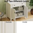 thumbnail image 5 of Euroco 31" Vintage Bathroom Vanity with Sink, Rustic Bathroom Cabinet with Soft Close Doors and Adjustable Shelf, Curved Profile Design, Rubber Wood Legs, White, 5 of 9