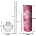 thumbnail image 6 of Flower Tumbler 20 Oz Travel Coffee Mug Floral Print Skinny Tumblers with Lid and Straw Stainless Steel Insulated Coffee Cups Gift for Flower Lover, 6 of 7