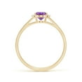 thumbnail image 2 of ANGARA Natural Oval Amethyst with Diamond Collar Solitaire Ring in 14K Yellow Gold for Women (Size-7x5mm) | February Birthstone, Birthday, Anniversary, Jewelry Gift for Women | Natural Amethyst Ring, 2 of 9