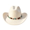 thumbnail image 3 of Sun Hats for Women Wide Brim Cowboy Hat Western Jazz Style Autumn Winter Hats, 3 of 5