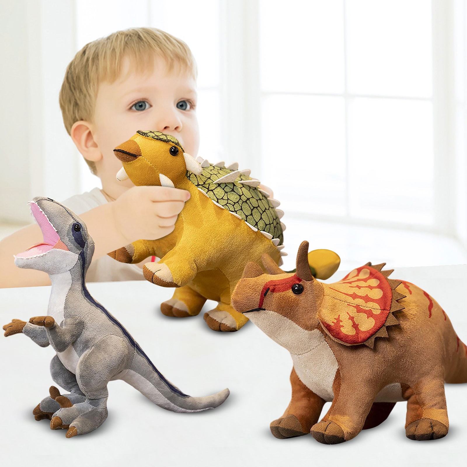 Stuffed Dinosaur Plush Toys Soft Dinosaur Plushie for Student Cuddle Pillow Nursery Decor Multiple Species Birthday Christmas Gift Single Pack