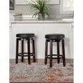 thumbnail image 3 of Home Square 2-Piece Furniture 24" Wood Swivel Counter Stool Set in Black, 3 of 6