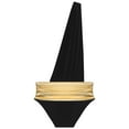 thumbnail image 3 of TiaoBug Mens Ancient Greek Roman Toga Costume One Shoulder Metallic Shiny Belt Bodysuits Black 3XL, 3 of 7