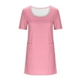 thumbnail image 6 of ShomPort Summer Dresses for Women Casual Crew Neck Short Sleeve Sundress with Pocket Loose Beach Vocation Going out T-Shirts Dress, 6 of 7