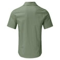 thumbnail image 5 of XDZJLR Mens T Shirts Casual Solid Short Sleeve Turn Down Button formal Tops, 5 of 5