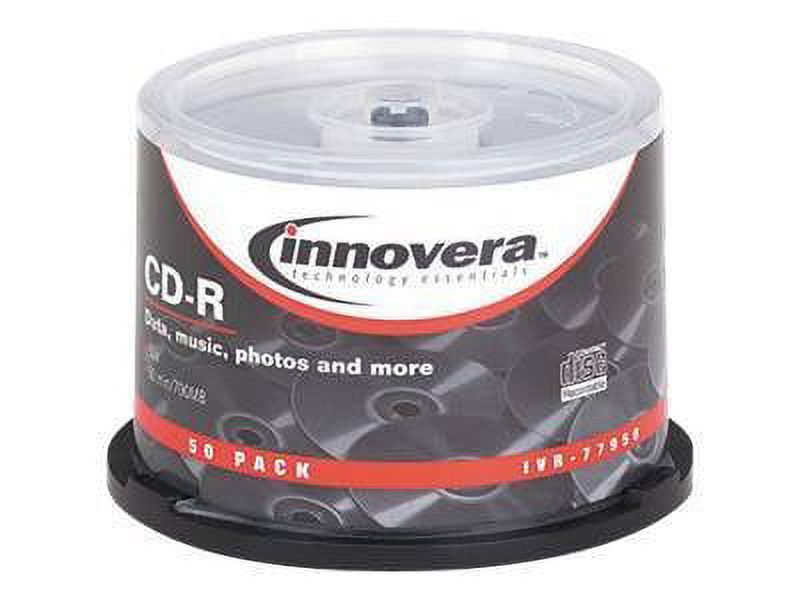 Innovera IVR77950 50/Pack 52x 700 MB/80 min. CD-R Recordable Disc Spindle - Silver - image 3 of 4