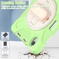 thumbnail image 6 of Portable Rugged Case for 2021 Apple iPad Mini 8.3-Inch (6th Generation 2021 Release) - Rotating Stand Case with Hand Strap, Built-in Pencil Holder, Shockproof Hard Cover (Spring Green), 6 of 8
