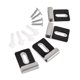 thumbnail image 2 of Kits de 4 clips para soporte de espejo, kits de suspensión de espejo para montaje en pared con accesorios resistentes Negro Plata L, 2 of 9