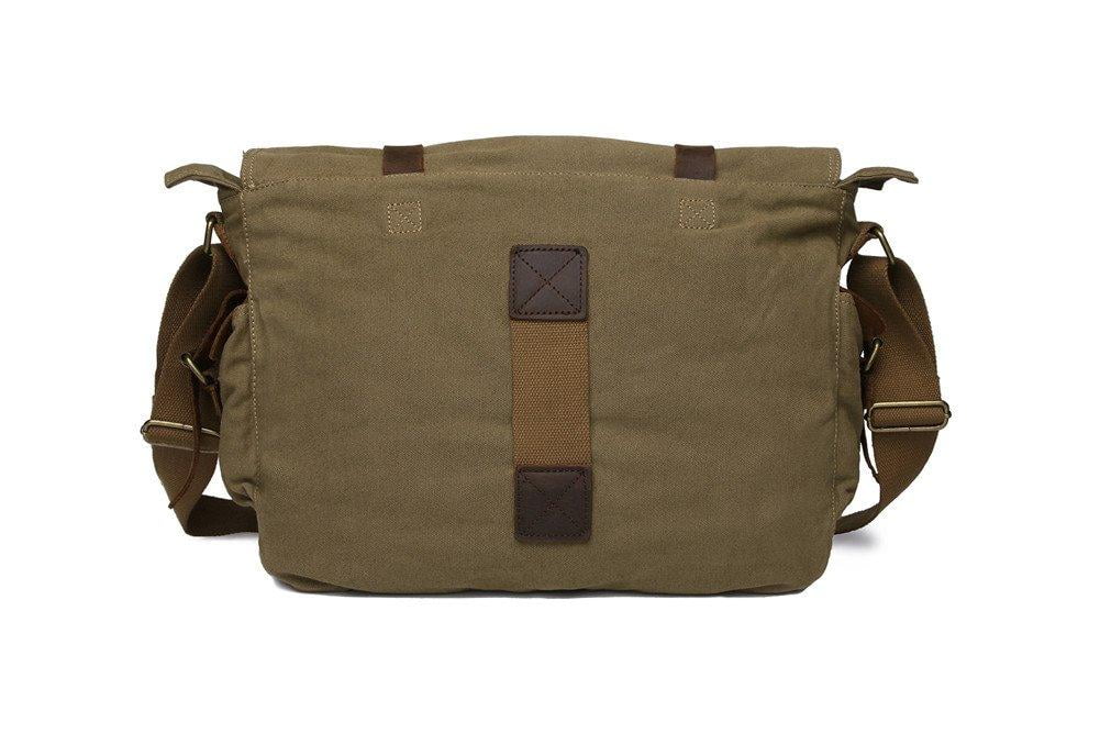 sechunk vintage military leather canvas laptop bolsa messenger bolsas