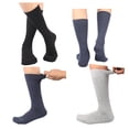 thumbnail image 2 of MANARC Men Women Cotton Crew Socks Soft Comfortable Durable Breathable 6 Pack Black, Melange Grey, Melange Blue., 2 of 5