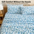 thumbnail image 5 of THD Ditsy Vine 3-Piece Printed Patterned Floral Blue Bed Sheets Set - Wrinkle Resistant & Ultra Soft - Fits Mattresses up to 15 Inches Deep (Twin), 5 of 6