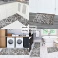 thumbnail image 5 of White Geometric Diamond Striped Pattern Kitchen Rugs Sets Of 2,Anti Fatigue Kitchen Mat Rugs Non Slip Washable,Decorative Kitchen Floor Mats for Kitchen,Sink,Laundry,17"x30"+17"x47", 5 of 7
