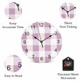 thumbnail image 5 of Wall Clock Pink White Buffalo Plaid Clocks PVC Silent Non-Ticking Battery Operated Decorative Classic Checked Round Clock for Home Living Room Kitchen Bedroom Office School Wall Decor 10 Inch, 5 of 9