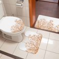 thumbnail image 4 of Wildflower Leaf Bath Mat 3 Piece Bathroom Rug Set, Brown Floral Botanical White Watercolor Non Slip Bath Rug Contour Mat and Toilet Lid Cover, Absorbent Shower Mats Soft Bath Rugs and Mats Sets, 4 of 8