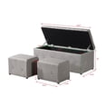 thumbnail image 2 of Beige Storage Ottoman Bench Set of 3 for Bedroom, Velvet Upholstered Toy Chest with Benches Foot Rest Stool, Large Long Shoe Benches, 2 of 9