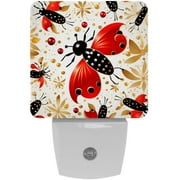 Seven-star ladybug LED Square Night Lights - Bright, Energy-Efficient Luminaires for Tranquil Nights - Set of 2, 200 Characters