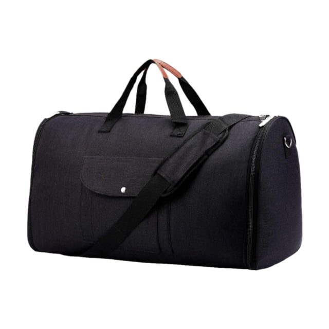 Bolsa de lona, bolsa de viaje, bolsa de ropa Convertible para llevar, correa ajustable, bolso grande de hombro impermeable, bolsa de traje portátil Negro