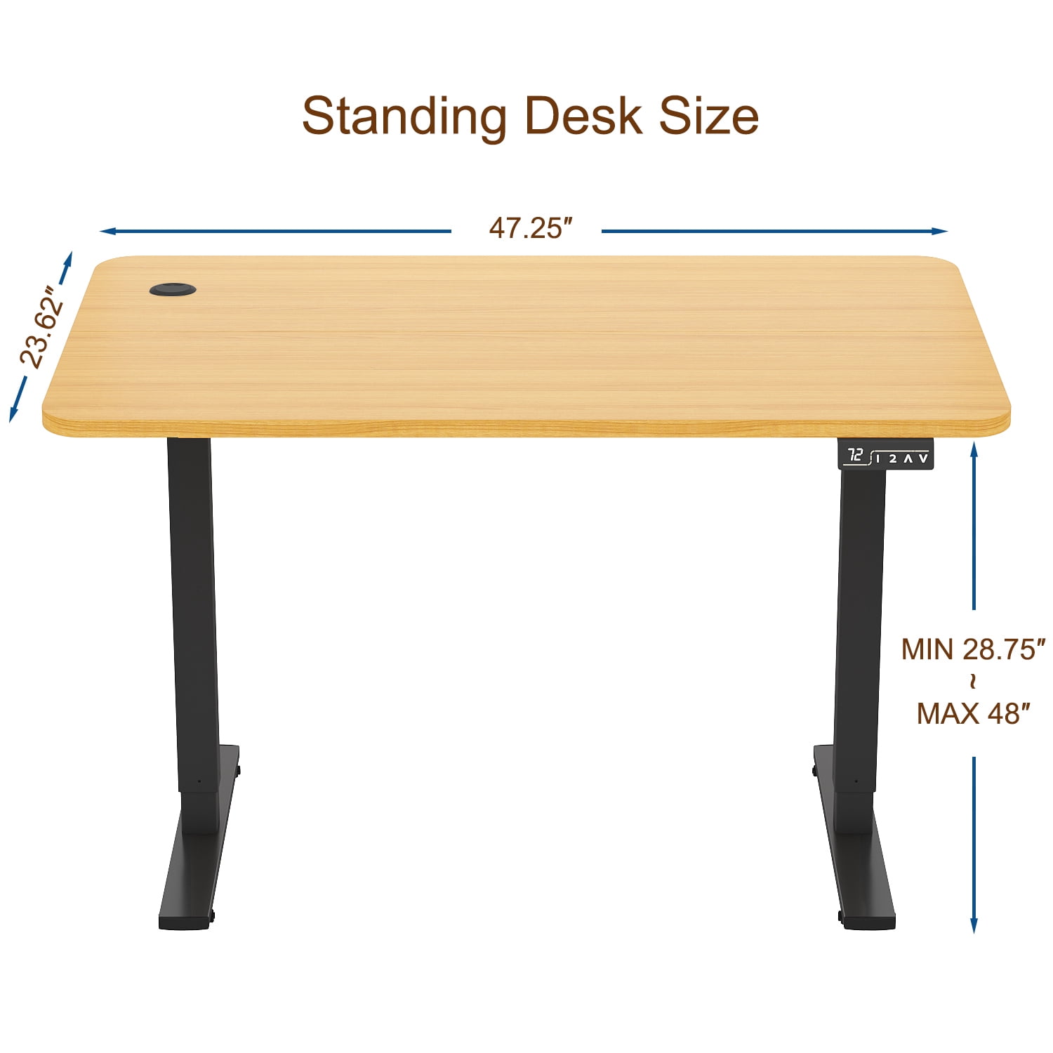 Furmax 48" x 24" Home Office Electric Height Adjustable Standing Desk
