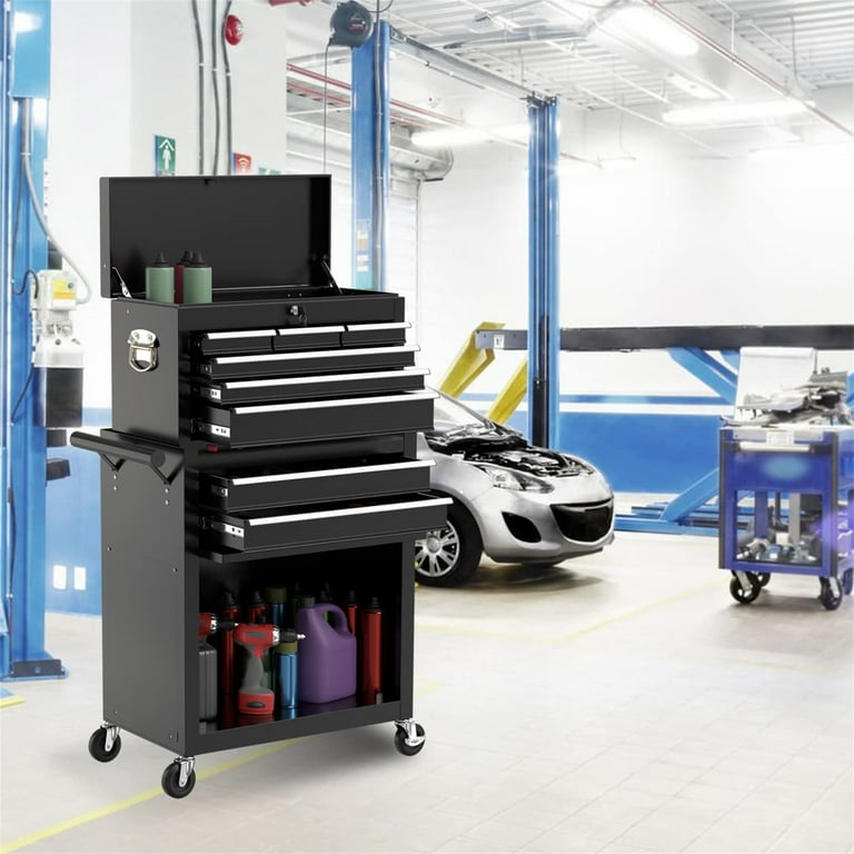Aukfa Tool Box, 2 in 1 Steel Rolling Tool Chest & Cabinet On Aukfa Tool Box, 2 in 1 Steel Rolling Tool Chest & Cabinet On