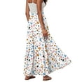 thumbnail image 6 of vigerkar Women's Summer Boho Floral Maxi Skirts High Waisted Flowy Swing Beach Long Skirt with Pockets 2025 Pink, S, 6 of 6