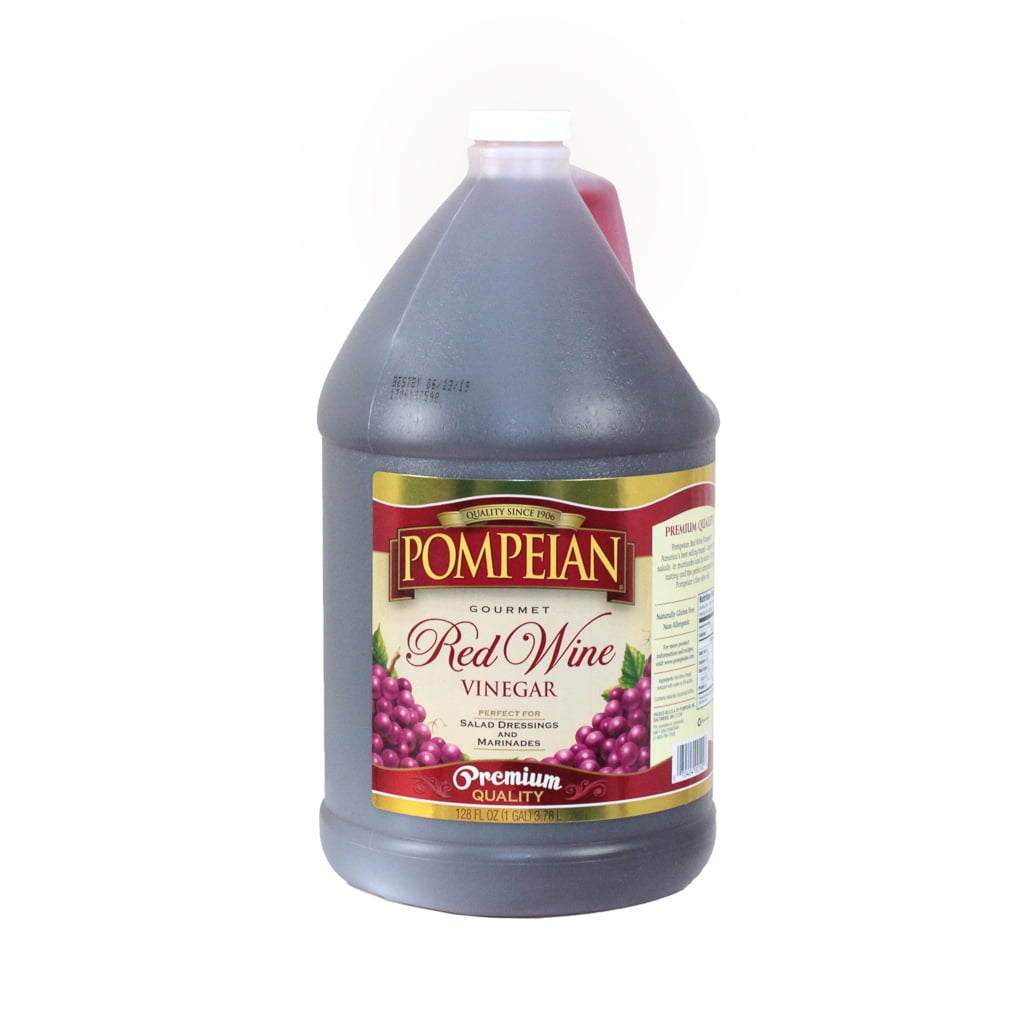 Pompeian, Red Wine Vinegar, 1 Gallon Plastic, 128oz. (4count)