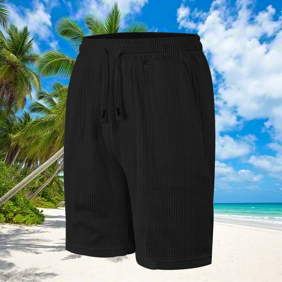 Mens Shorts Clothing Under $10 New Style Solid Color Casual Fashion With Pockets Lacing Waist Short Pants