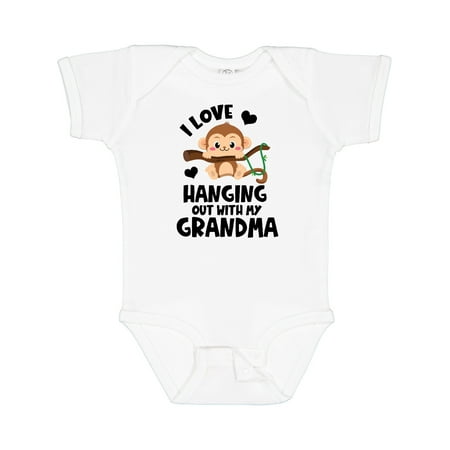 

Inktastic Monkey I Love Hanging out with My Grandma Gift Baby Boy or Baby Girl Bodysuit
