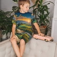 thumbnail image 4 of Balery Sunflowers At Sunset Conjunto de Pijama Infantil de Manga Corta con Estampado – Ropa de Dormir de Algodón Suave-3X-Large, 4 of 6
