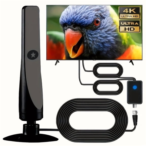 fatini Antenna for Smart TV for Local Channels,TV Antenna Indoor for Long Range Reception, Digital Antenna for Easy Installation and All Smart/Old TVs, Supports 4K 1080P HD VHF UHF