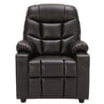 thumbnail image 3 of Snugway Kids Recliner - Adjustable Leather Chair with Cup Holders, Footrest & Side Pockets - Perfect for Boys & Girls，Brown, 3 of 11