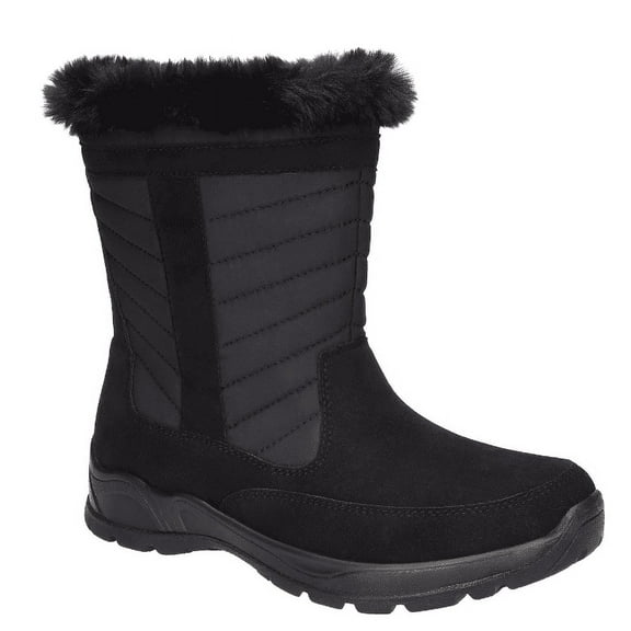 Women's Easy Street Frazer Slip Resistant and Waterproof Boots, Black, 9W