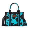 thumbnail image 1 of Bolso Wrangler con estampado de vaca para mujer, color turquesa, 1 of 6