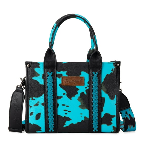 Bolso Wrangler con estampado de vaca para mujer, color turquesa
