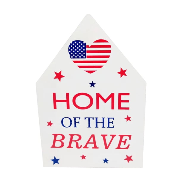 Fiudx Liquidación de ofertas flash Adornos para el Día de la Independencia, letreros decorativos patrióticos, adornos, artesanías de madera, accesorios para el diseño del suelo