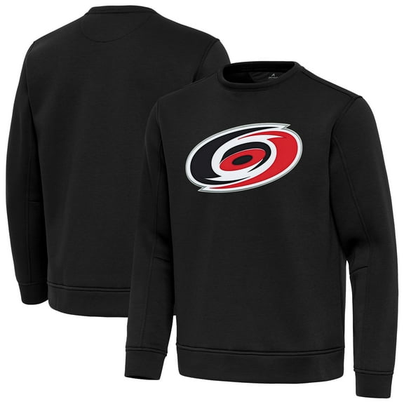 Men's Antigua Black Carolina Hurricanes Relevant Lightweight Pullover Sweatshirt