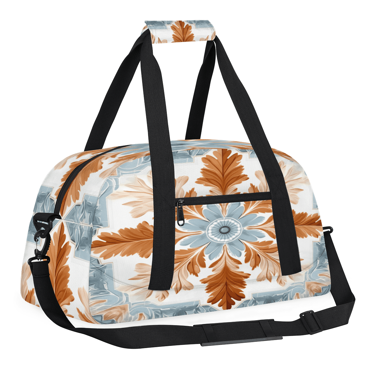Herdesigns Retro Flower Sports Duffle Bag for Women & Men, Boho Flowers Gym Bag Dance Bag Overnight Bag Carry On Weekender Travel Bag
